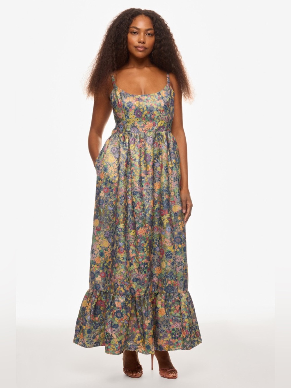 Hutch Carmichael floral metallic gown